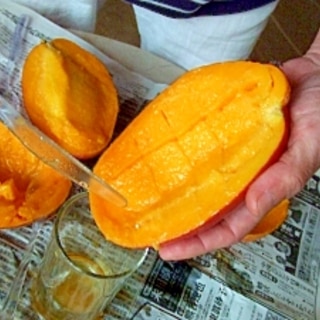 マンゴーの切り方＊柔らか・固めマンゴー2方法